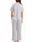 ფოტო #2 პროდუქტის Kyley Plus Size Pajama Heart Print Pant Set Trimmed in Red with Front Pockets, 2 Piece