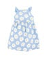 Baby Girls Cotton Dresses, Blue Daisy