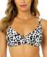 Фото #1 товара Women's Leopard-Print V-Wire Bikini Top