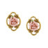 ფოტო #1 პროდუქტის Gold-Tone Pink Porcelain Rose Button Earrings