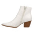 COCONUTS by Matisse Spirit Zippered Pointed Toe Booties Womens White Casual Boot