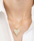 ფოტო #2 პროდუქტის 18" Chain 14K Gold Plated Crystal Pointy Heart On Ball Necklace