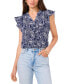 Фото #1 товара Women's Paisley V-Neck Flutter-Sleeve Top