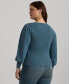 ფოტო #2 პროდუქტის Plus Size Blouson-Sleeve Sweater