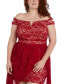 ფოტო #4 პროდუქტის Trendy Plus Size Lace Off-The-Shoulder Dress