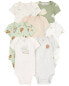 Фото #7 товара Baby 7-Pack Milk & Cookies Short-Sleeve Bodysuits NB