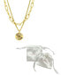 ფოტო #2 პროდუქტის 14K Gold-Plated Adjustable Evil Eye Multi Color Layered Double Necklace