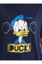 LC WAİKİKİ Bisiklet Yaka Donald Duck Baskılı Kısa Kollu Oversize Kadın Tişört