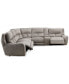 Фото #11 товара CLOSEOUT! Terrine 6-Pc. Fabric Sectional with 3 Power Motion Recliners and 1 USB Console, Created for Macy's