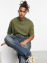 ASOS DESIGN oversized t-shirt in olive night with city print