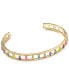 Фото #1 товара 14k Gold-Plated Multicolor Cubic Zirconia & Nano Gem Cuff Bracelet