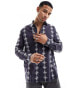 ASOS DESIGN relaxed shirt with contrast broderie stripe