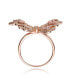 ფოტო #4 პროდუქტის RA 18K Rose Gold Plated Pink Cubic Zirconia Butterfly Ring