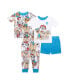 ფოტო #1 პროდუქტის Toddler Boys Top and Pajama, 4 Piece Set