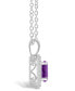 Фото #3 товара Macy's amethyst (1-1/4 ct. t.w.) and Diamond (1/8 ct. t.w.) Halo Pendant Necklace in Sterling Silver