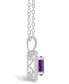 ფოტო #3 პროდუქტის Amethyst (1-1/4 ct. t.w.) and Diamond (1/8 ct. t.w.) Halo Pendant Necklace in Sterling Silver