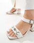 River Island strappy block heeled sandal in white