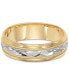 Кольцо Macy's Beaded Edge Wedding Band Yellow/White Gold, 8.5 - фото #2