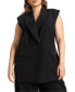 Фото #1 товара Plus Size Longline Double Breasted Vest