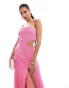 Фото #4 товара ASOS DESIGN crochet knit cut out cami maxi dress in pink