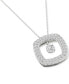 Фото #3 товара Macy's diamond Orbital Square Halo Pendant Necklace (5/8 ct. t.w.) in 10k White Gold, 16" + 2" extender