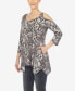 Women's Snake Print Cold Shoulder Tunic