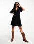 Фото #8 товара Vero Moda button through mini skater dress in black