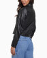 ფოტო #2 პროდუქტის Women's Asymmetrical Zip Leather Moto Jacket