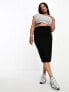 Фото #1 товара ASOS DESIGN Curve jersey pencil midi skirt in black