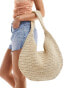 Фото #3 товара Abercrombie & Fitch oversized round straw tote bag