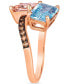 Фото #3 товара Multi-Gemstone (3-5/8 ct. t.w.) & Diamond (1/5 ct. t.w.) Bypass Ring in 14k Rose Gold