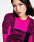 Фото #3 товара Women's Box Plaid Long-Sleeve Pullover Sweater