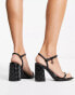 Фото #4 товара River Island embossed block heeled sandal in black