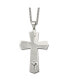 ფოტო #1 პროდუქტის Polished Lord's Prayer Cross Pendant on a Curb Chain Necklace