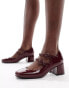 Фото #5 товара Glamorous Wide Fit heeled mary janes in burgundy