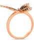 ფოტო #2 პროდუქტის Ombré® Chocolate Ombré Diamond & Vanilla Diamond Butterfly Ring (3/4 ct. t.w.) in 14k Rose Gold
