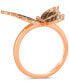 Фото #2 товара Ombré® Chocolate Ombré Diamond & Vanilla Diamond Butterfly Ring (3/4 ct. t.w.) in 14k Rose Gold