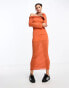 COLLUSION textured bardot maxi dress in orange Оранжевый, 38 - фото #4