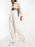 Фото #5 товара ASOS DESIGN Tall wide leg trouser with patch pockets in ecru