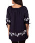 Фото #2 товара Women's Embroidered Elbow Sleeve Peasant Blouse