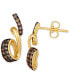 ფოტო #2 პროდუქტის Chocolatier® Chocolate Diamond Swirl Drop Earrings (1/2 ct. t.w.) in 14k Gold