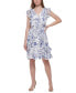 Фото #1 товара Petite Printed Ruffled A-Line Dress