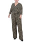 ფოტო #1 პროდუქტის Plus Size 3/4 Sleeve Belted Jumpsuit