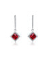 Фото #1 товара Sterling Silver Red and Clear Cubic Zirconia Dangle Earrings