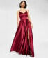 ფოტო #1 პროდუქტის Juniors' V-Neck Satin Gown, Created for Macy's