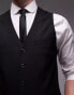 Фото #6 товара Topman textured suit waistcoat in black