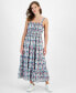 ფოტო #1 პროდუქტის Women's Plaid-Print Ruffle-Trim Maxi Dress