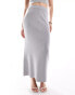 4th & Reckless fine knit maxi skirt co-ord in grey