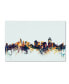 Фото #1 товара Michael Tompsett 'Cincinnati Ohio Skyline Blue' Canvas Art - 22" x 32"