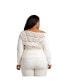 ფოტო #2 პროდუქტის Women's Plus Size Curvy-Fit Lace Ponte Pullover Neck Tops